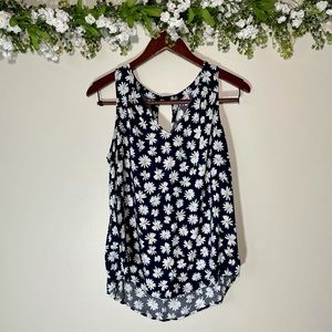 Navy Daisy Tank Top